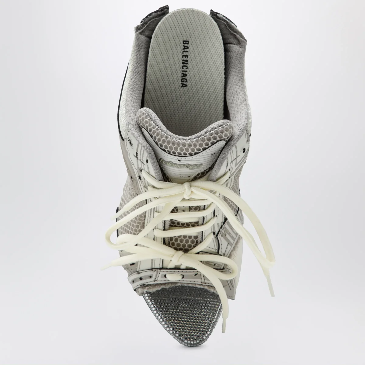 Sandali con tacco Stapler grigi effetto consumato – Image 4