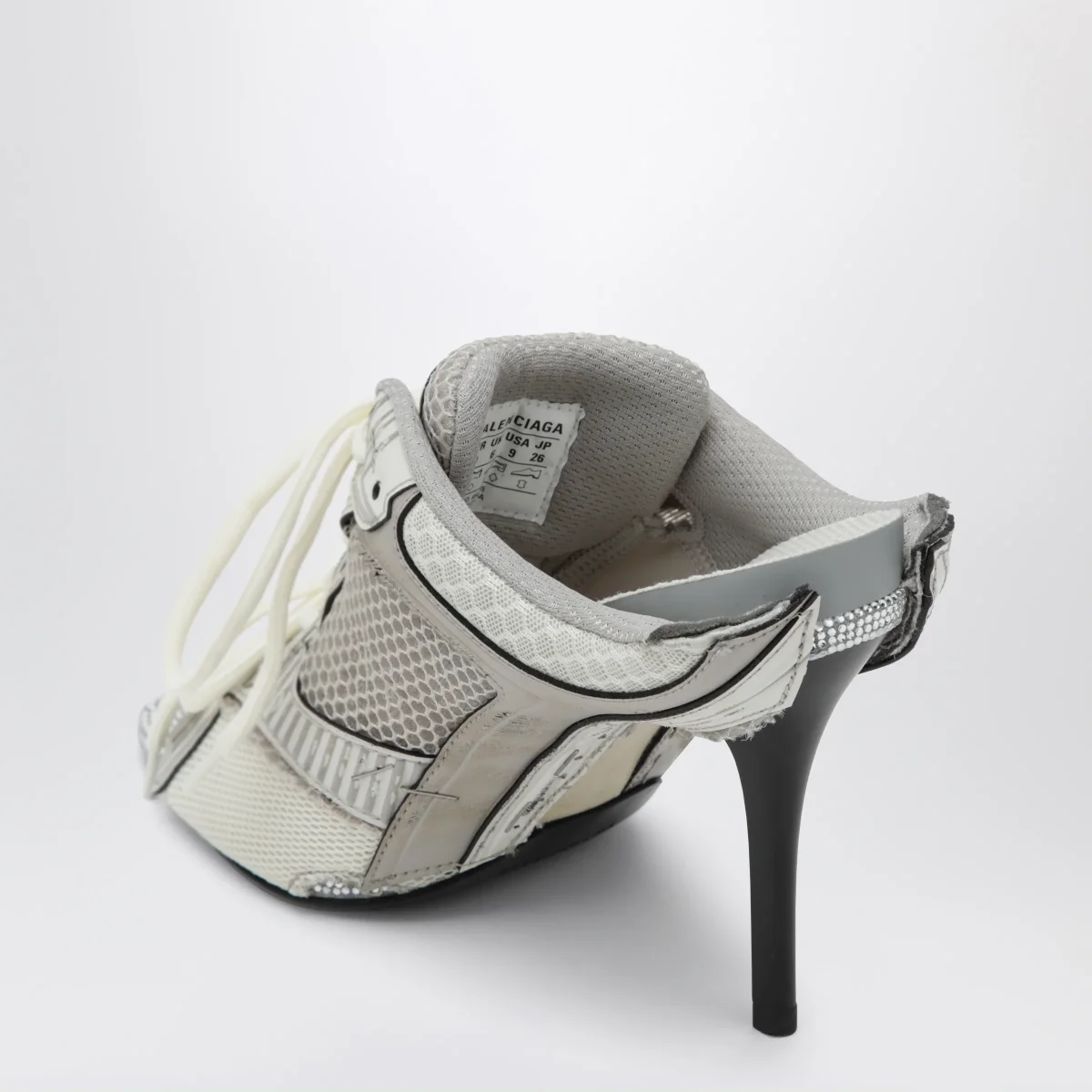 Sandali con tacco Stapler grigi effetto consumato – Image 5