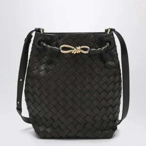 Andiamo Bucket piccola fondente in Intrecciato