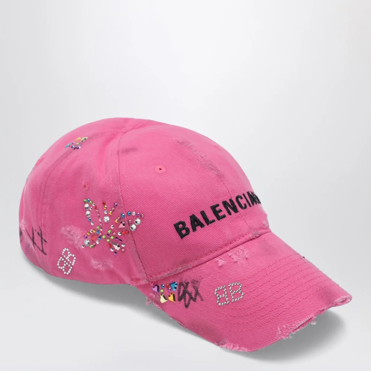 Cappello Upcycled in drill di cotone rosa – Image 3