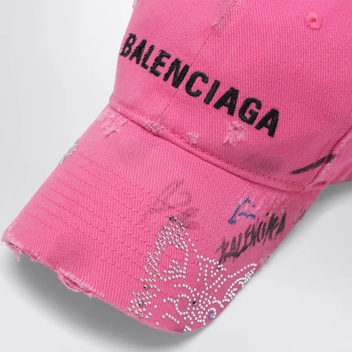 Cappello Upcycled in drill di cotone rosa – Image 5