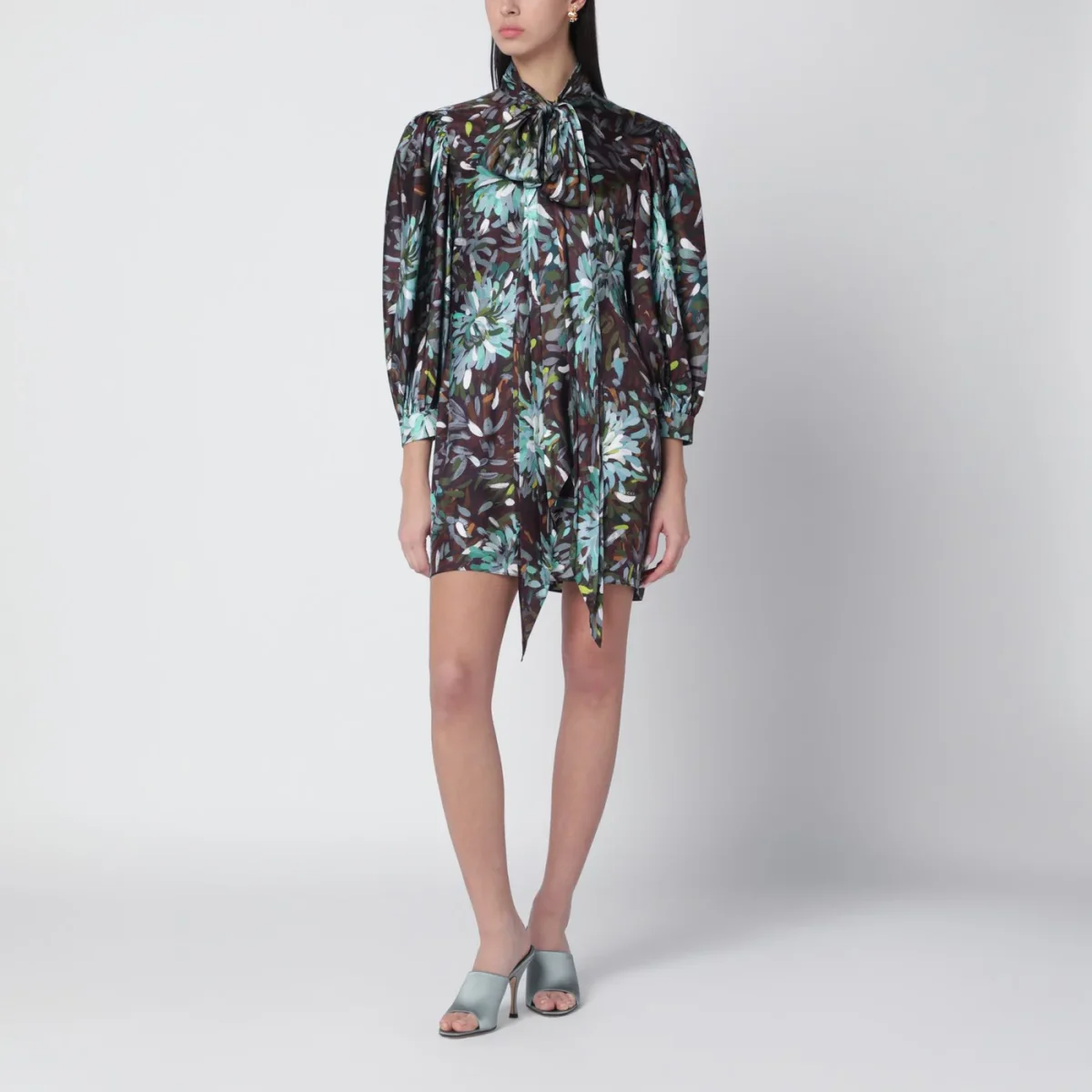 Abito in twill di seta stampato – Image 3