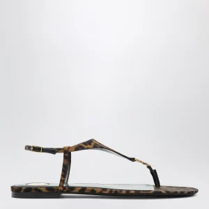 Sandali Cassandre in gros-grain stampa leopardo
