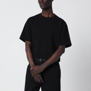 T-shirt oversize nera in cotone con logo Cassandre