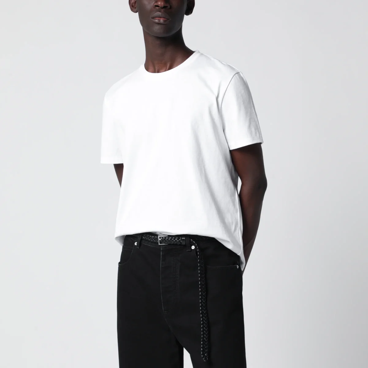 T-shirt oversize bianca in cotone con logo Cassandre – Image 2