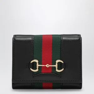 Portafoglio piccolo tri-fold Gucci Horsebit Web