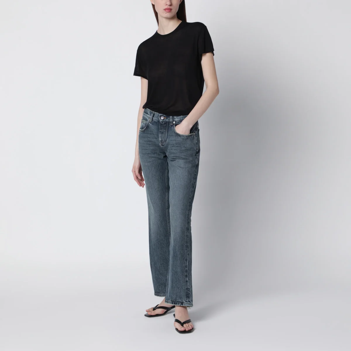 Jeans blu vintage con effetto consumato – Image 3