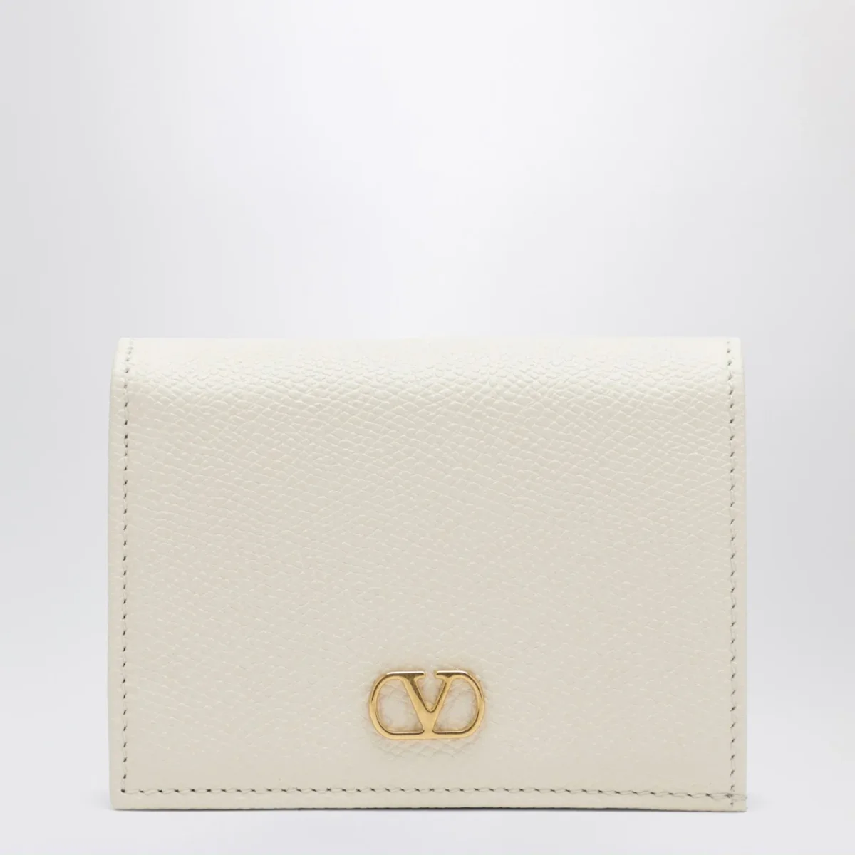 Portafoglio VLogo Signature avorio in pelle