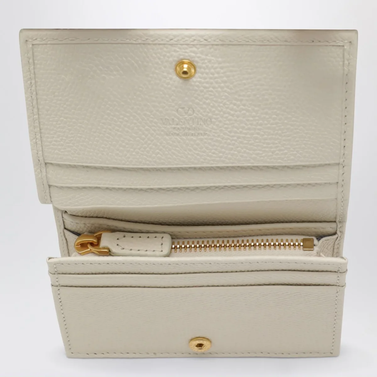 Portafoglio VLogo Signature avorio in pelle - Image 4