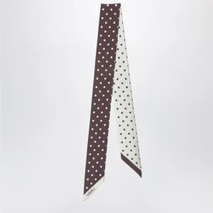 Foulard marrone a pois color burro