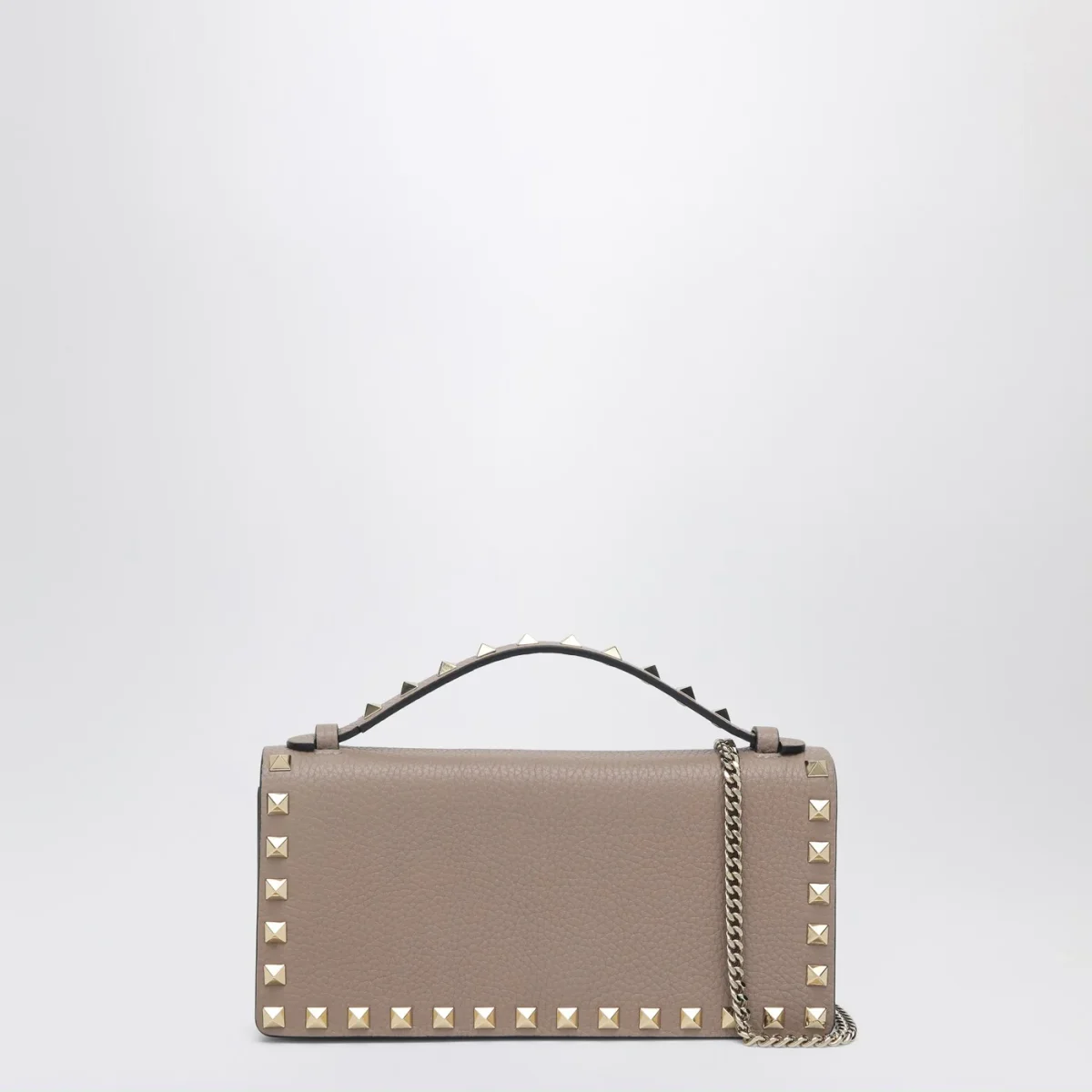 Portafoglio con catena Rockstud rosa cipria - Image 2