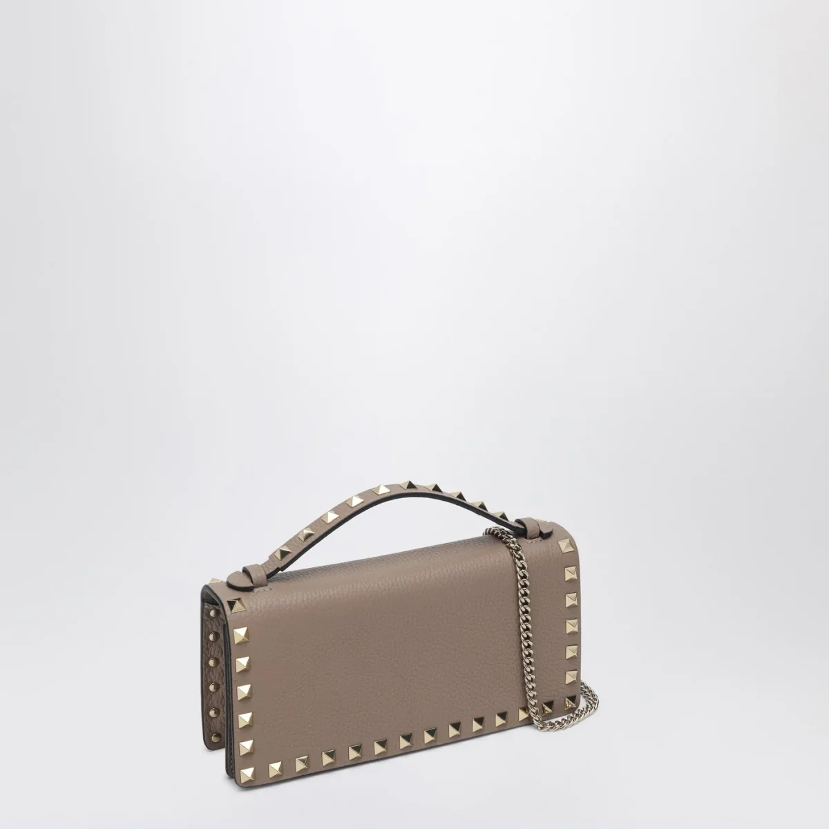 Portafoglio con catena Rockstud rosa cipria - Image 4