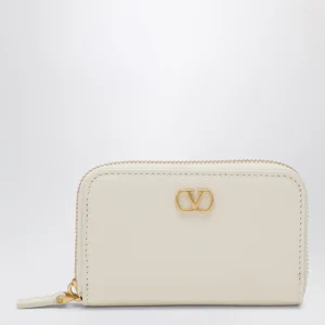 Portafoglio con zip Vlogo Signature avorio