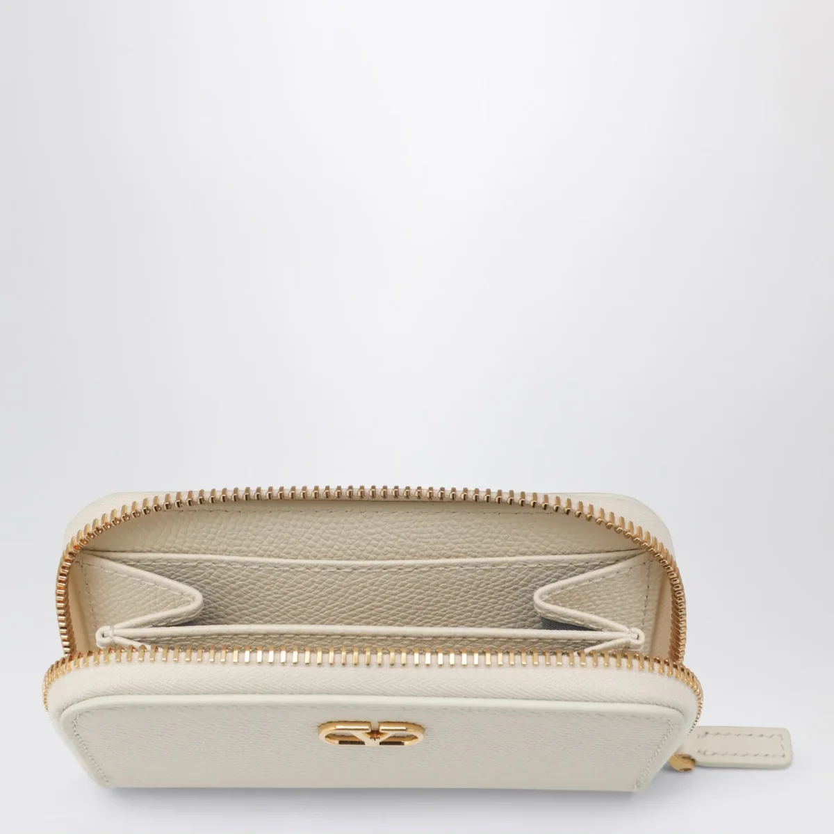 Portafoglio con zip Vlogo Signature avorio - Image 4