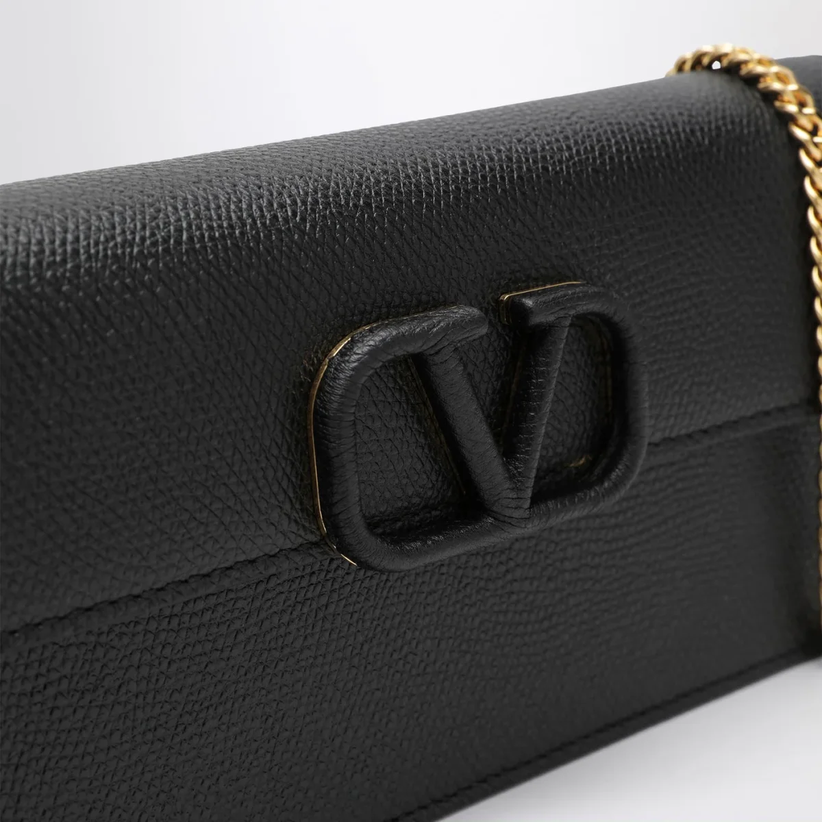 Portafoglio con catena Vlogo nero in pelle - Image 6