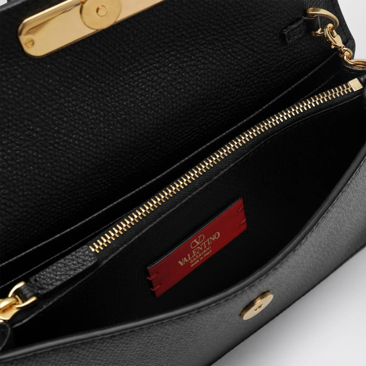 Portafoglio con catena Vlogo nero in pelle - Image 7