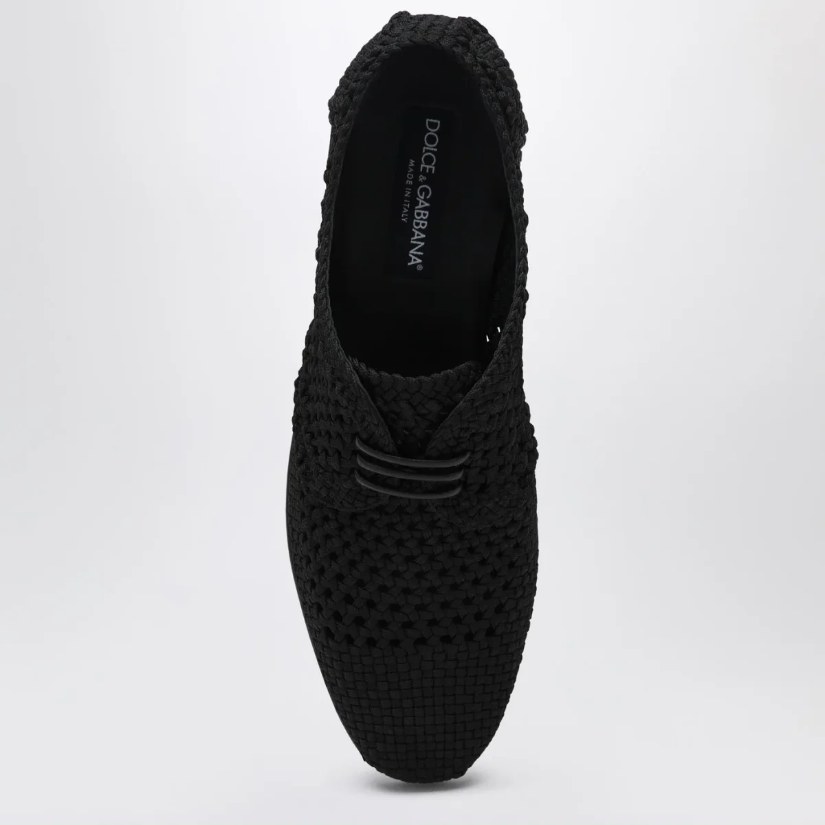 Derby in tessuto intrecciata nera – Image 4