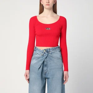 Top cropped M-Vera-Ls rosso