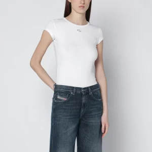 T-shirt T-Angie bianca con Oval D laser-cut