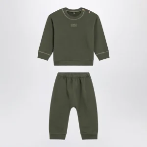 Completo due pezzi verde muschio in cotone