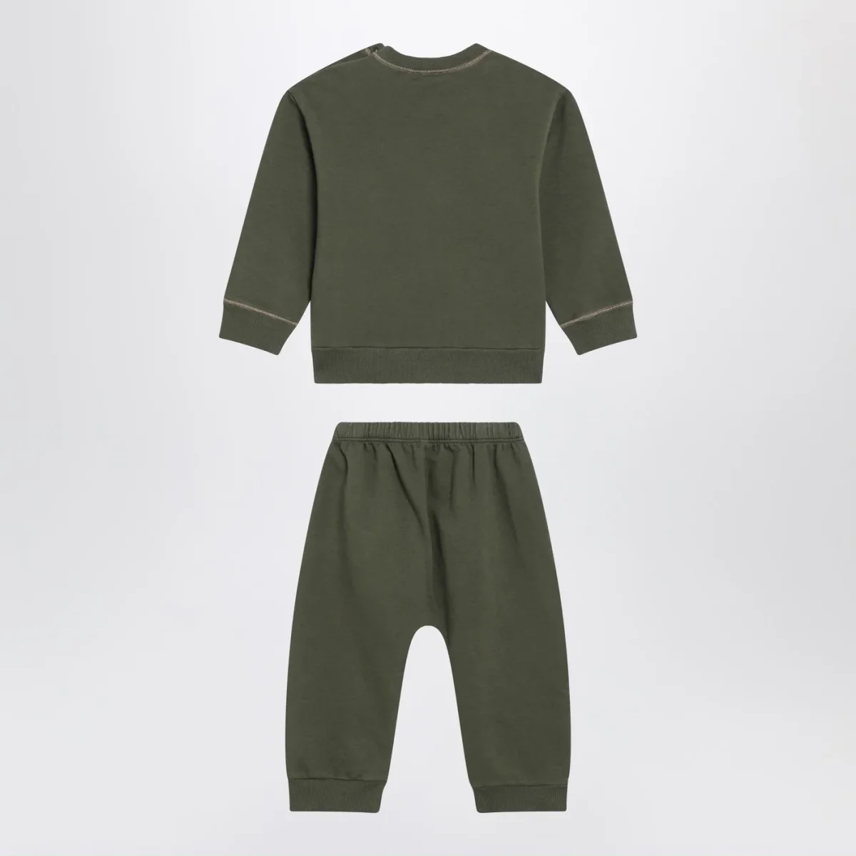 Completo due pezzi verde muschio in cotone – Image 3