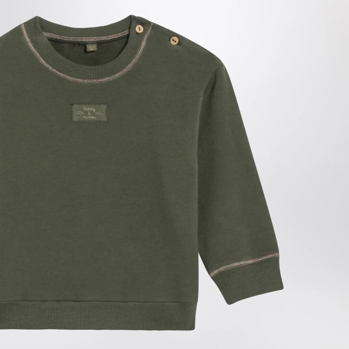 Completo due pezzi verde muschio in cotone – Image 4