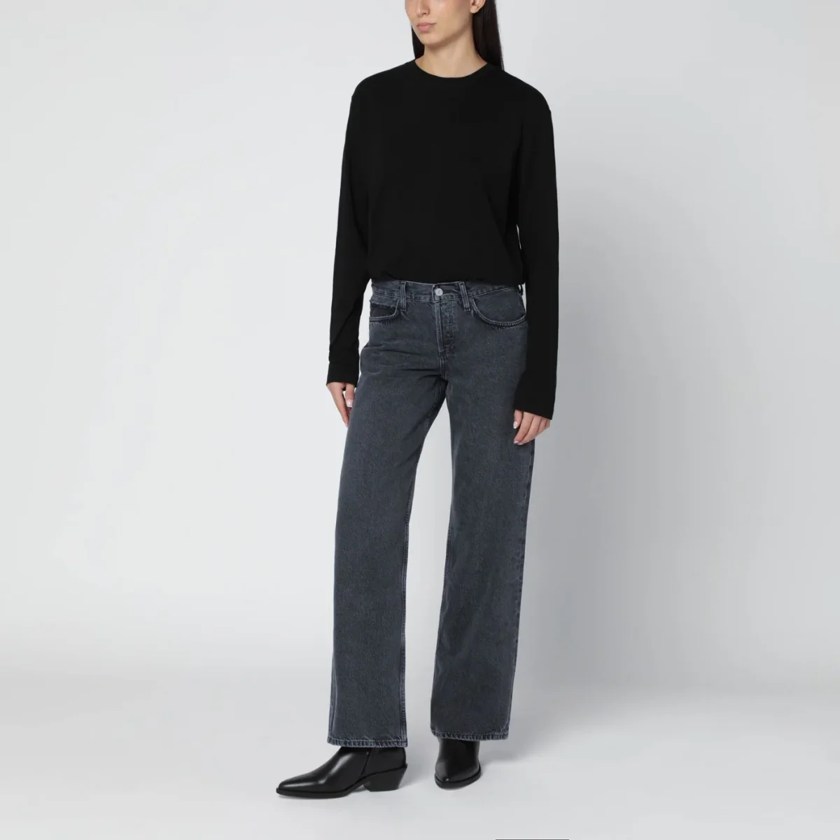 Jeans nero effetto sbiadito - Image 3