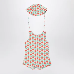 Tutina smanicata con berretto con ravanelli