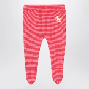Leggings con piede Rocking Horse rosso/rosa