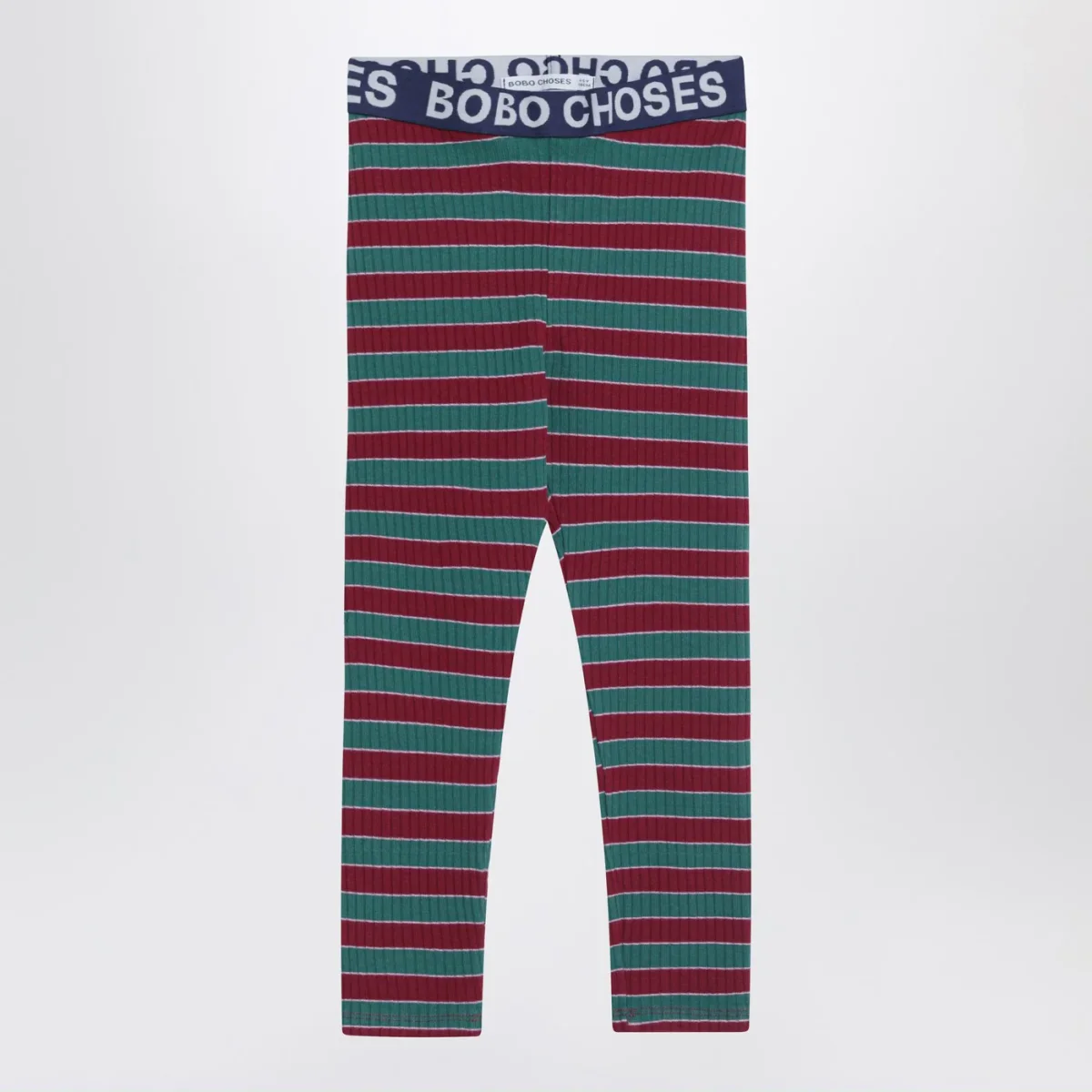 Leggings a righe a coste in cotone