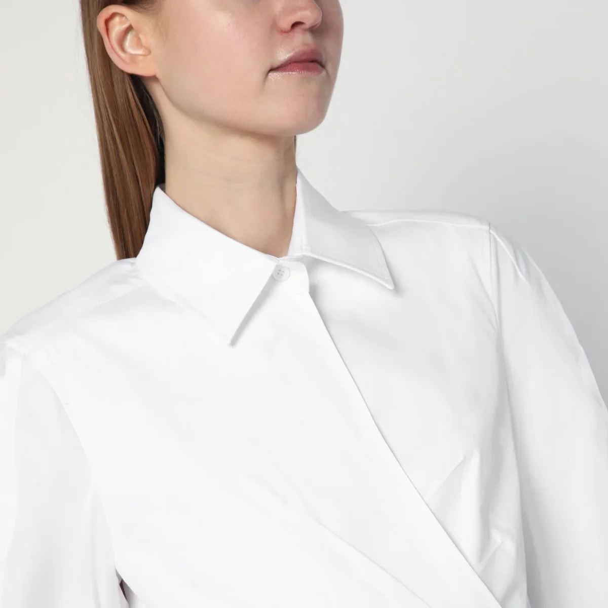 Abito chemisier bianco in twill di cotone - Image 5