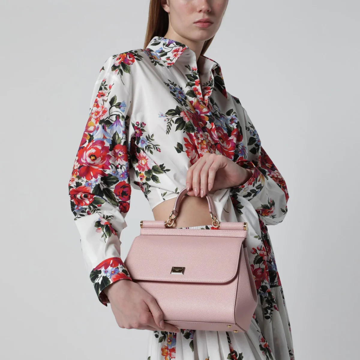 Borsa a mano Sicily grande rosa – Image 3