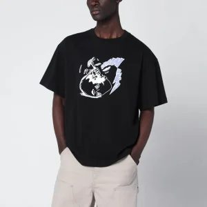 T-shirt nera con stampa logo