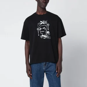 T-shirt nera con stampa logo