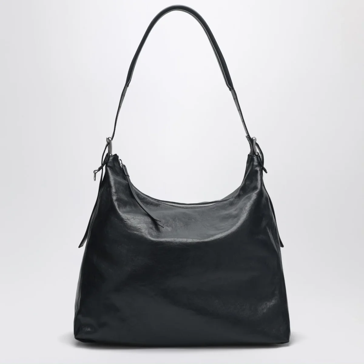 Belted hobo bag blu navy in pelle - Image 2