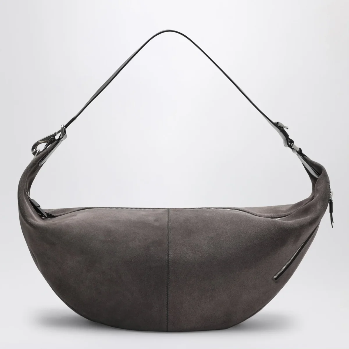 Quiver Clip bag greige in suede