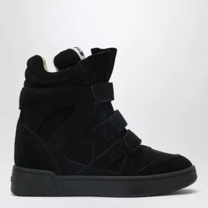 Sneakers Bekett con zeppa nera in suede