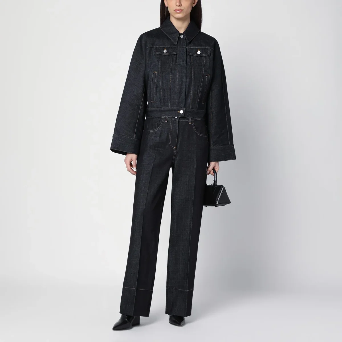 Jeans blu scuro in denim – Image 3