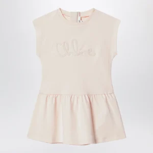 Abitino rosa chiaro con ricamo logo