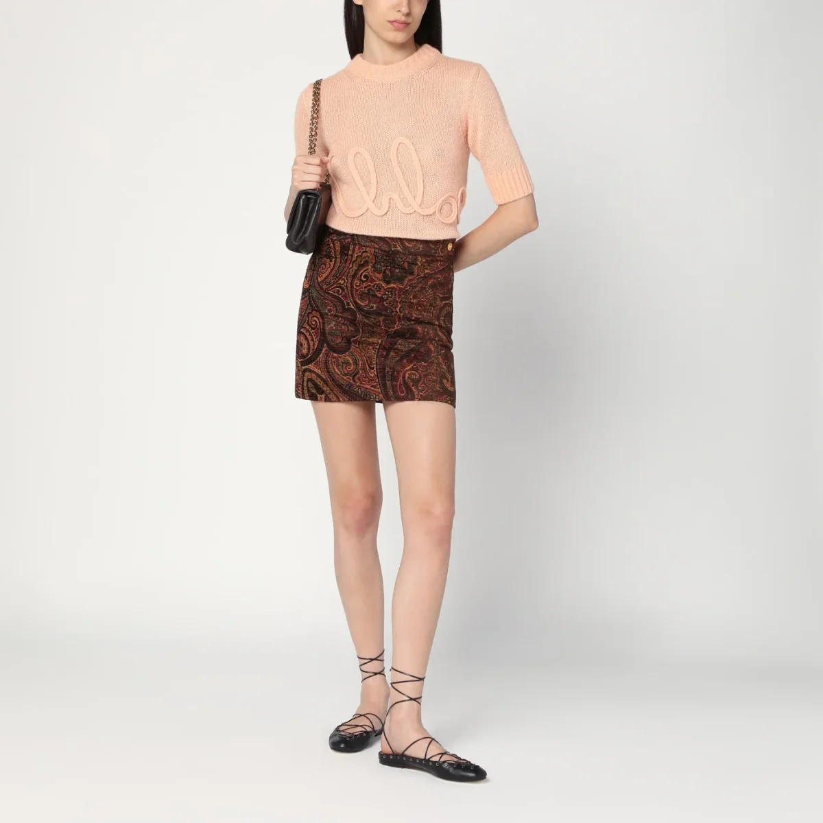 Maglia color pesca con ricamo logo - Image 3