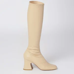 Stivali beige con tacco Janis