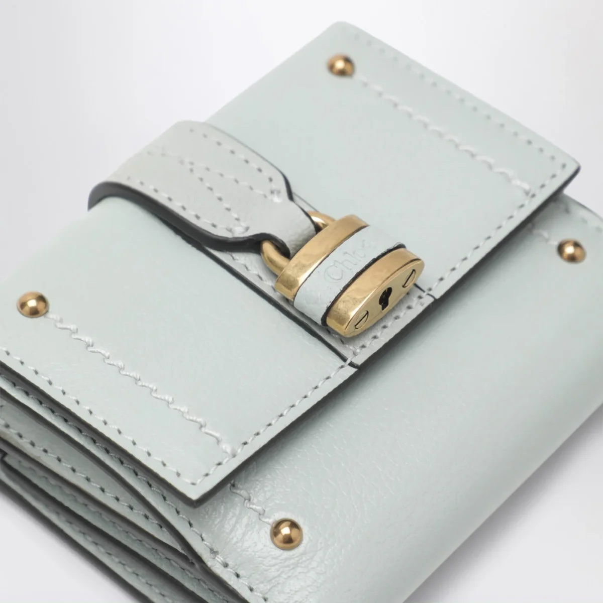 Portafoglio trifold mini Paddington in pelle azzurro acqua - Image 5