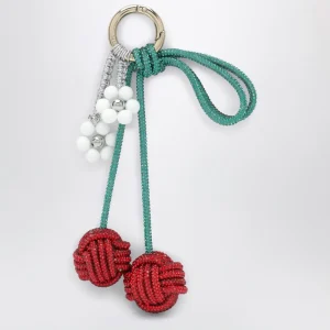 Charm Cherry con cristalli rossi/verdi