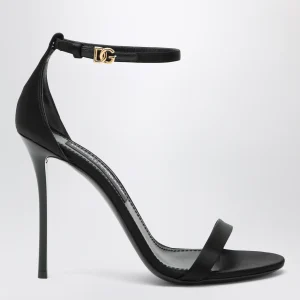 Sandalo keira in raso nero