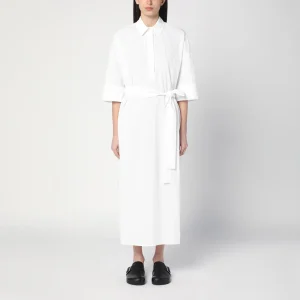 Abito chemisier bianco in cotone