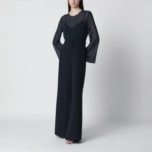 Tuta blu con cintura