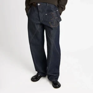 Jeans color indaco in denim ritorto