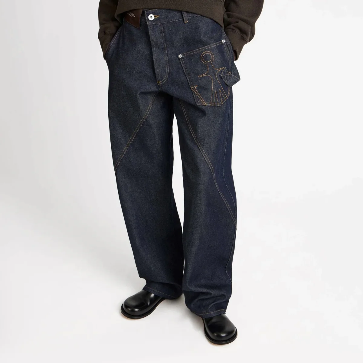 Jeans color indaco in denim ritorto – Image 2