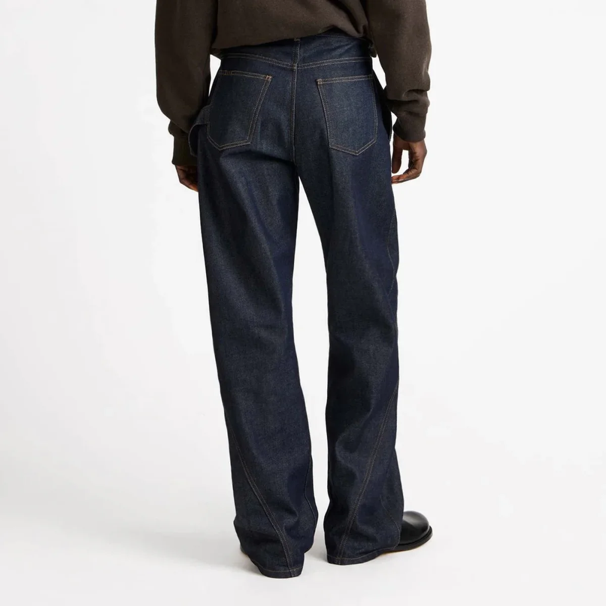 Jeans color indaco in denim ritorto – Image 4