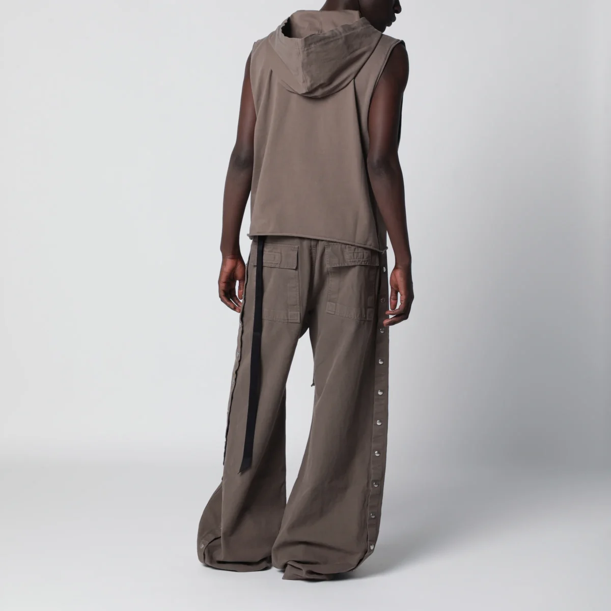 Top Hooded Tunic in cotone beige – Image 4